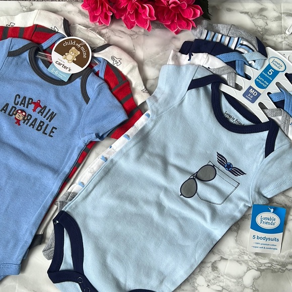 Carterās & Luvable Friends - Short-sleeved bodysuits - Boys - Picture 1 of 9